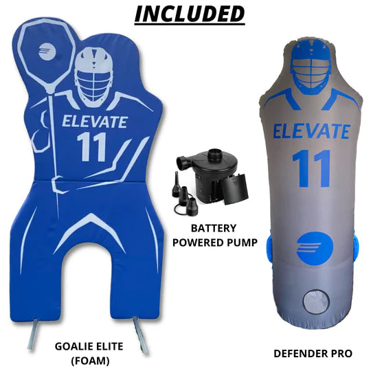 Elevate Sports 11th Man Pack - Goalie Elite + Defender Pro Lacrosse Dummy Pack