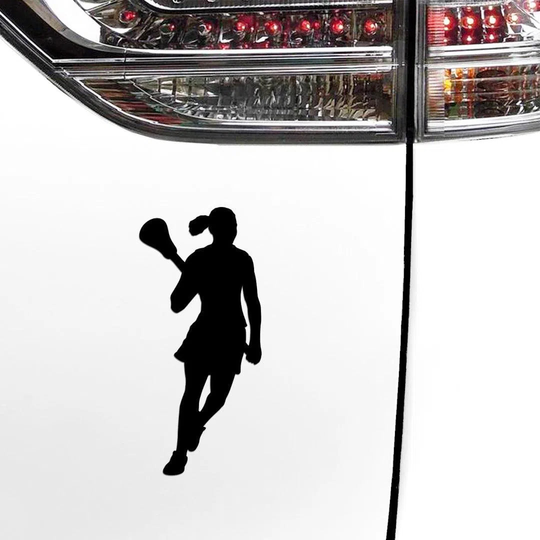 Girl's Lacrosse Player Car Magnet