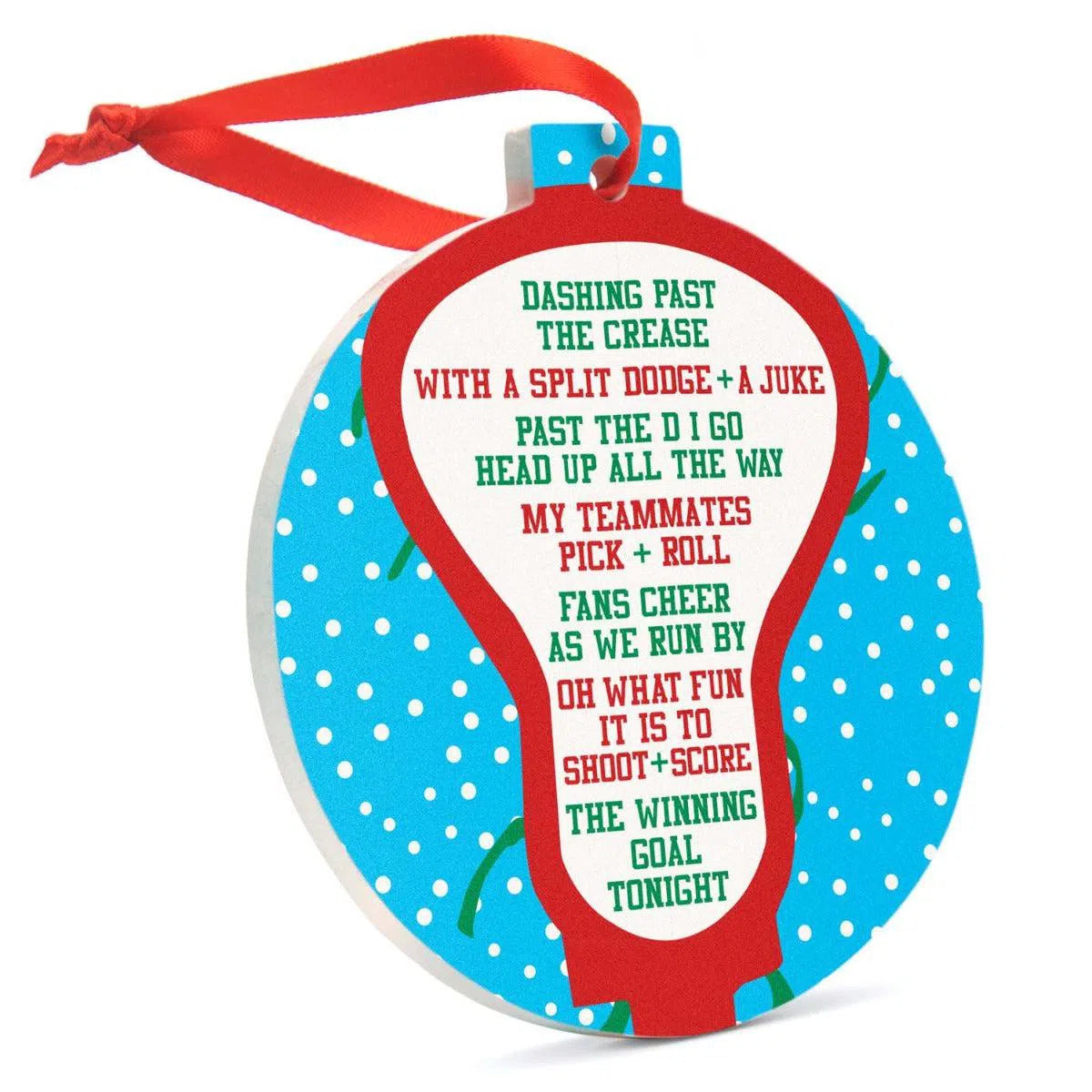 Lacrosse Round Jingle Ornament