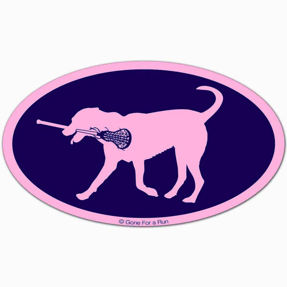 Lax Dog Oval Car Magnet