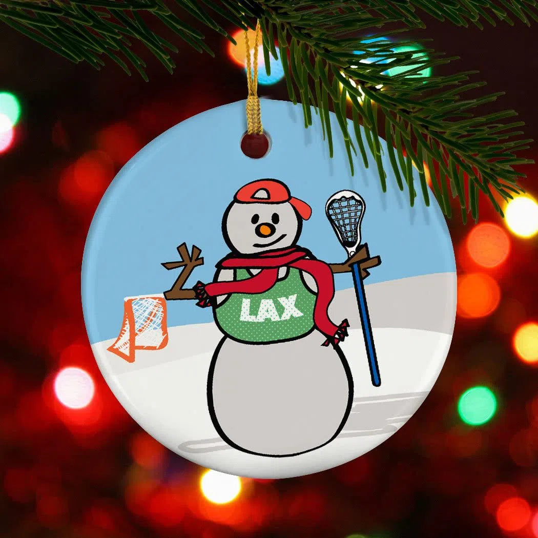 Snow Bro Porcelain Lacrosse Ornament