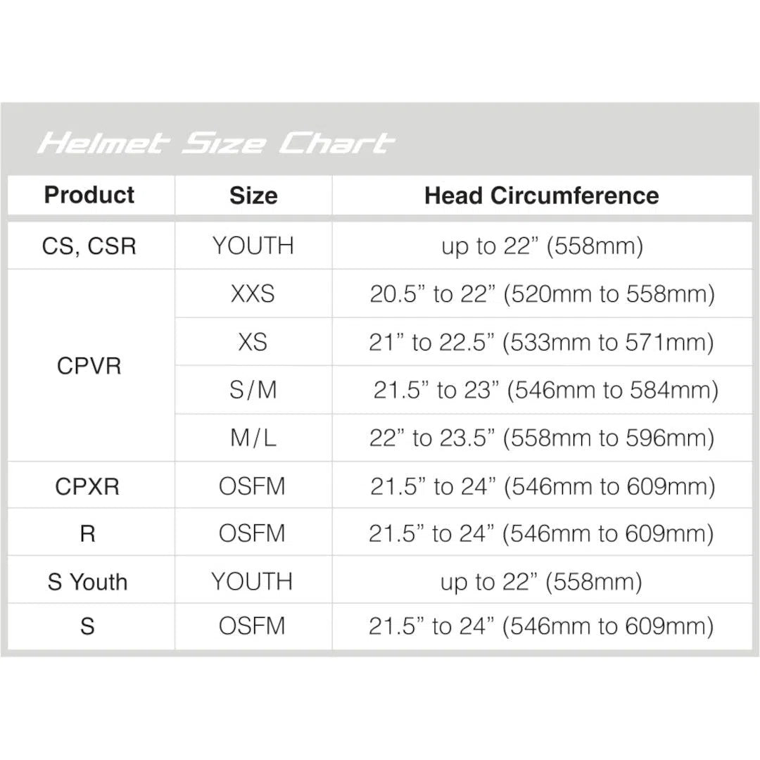 Cascade CPV-R Youth Stock Helmet