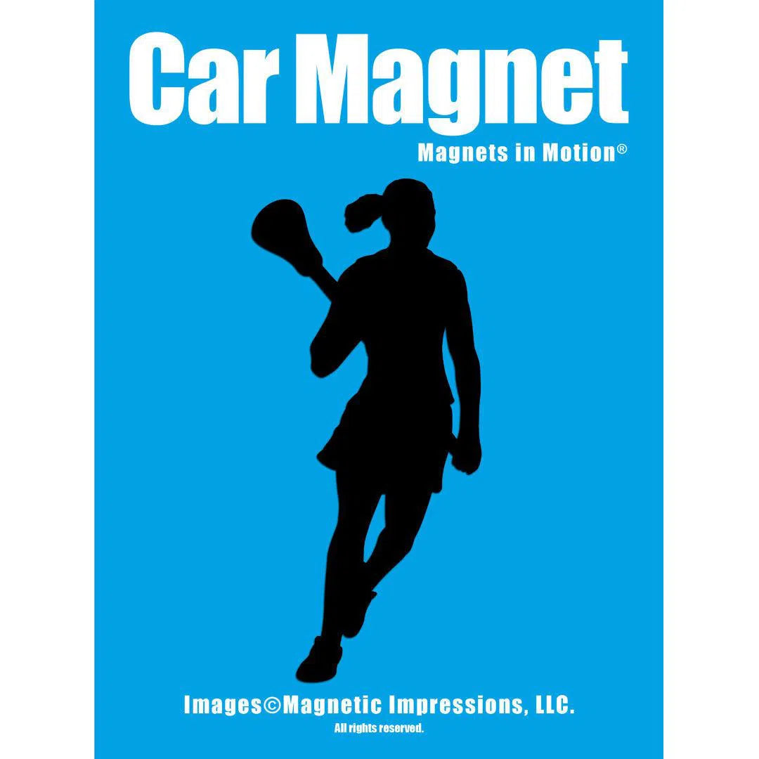 Girl's Lacrosse Player Car Magnet