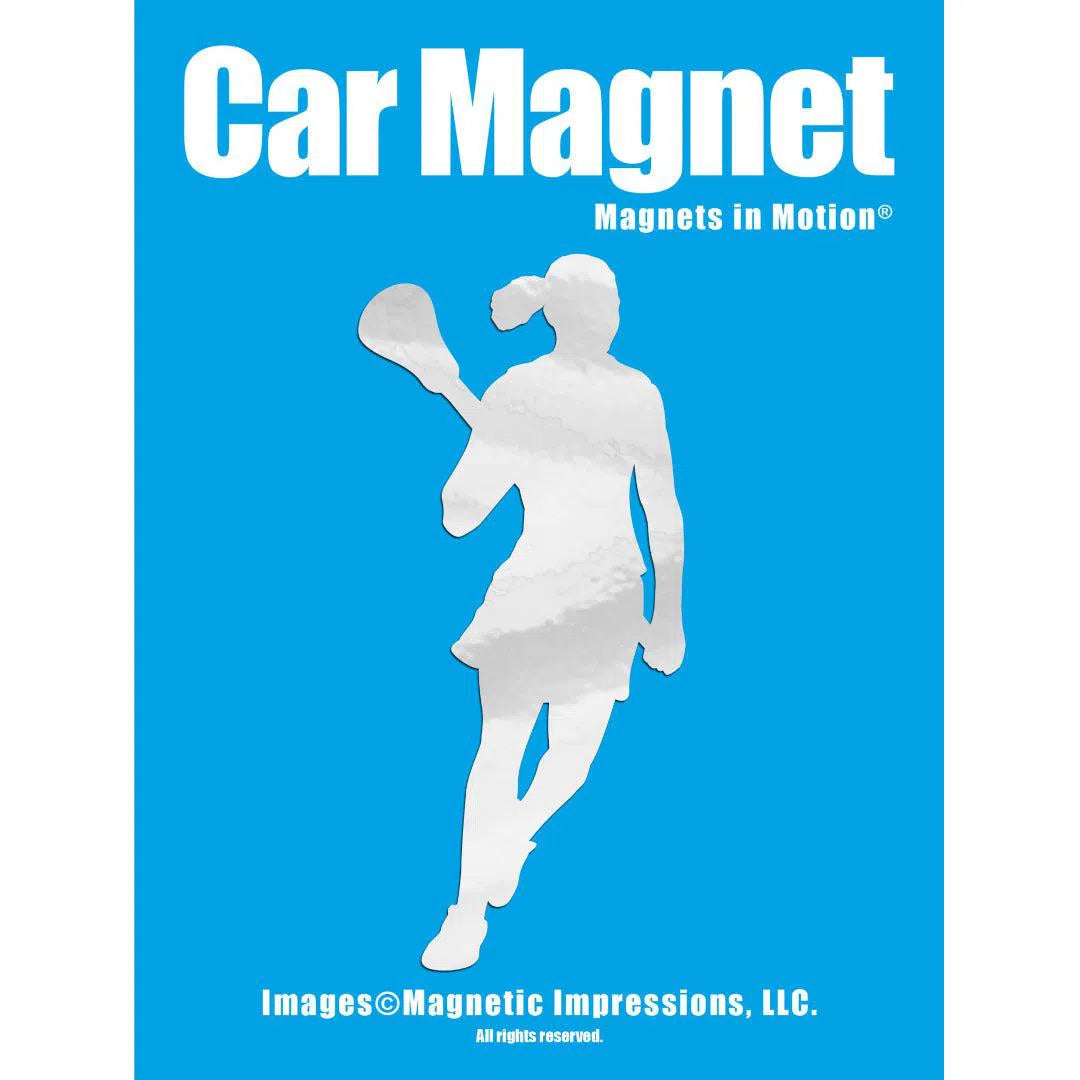 Girl's Lacrosse Player Car Magnet