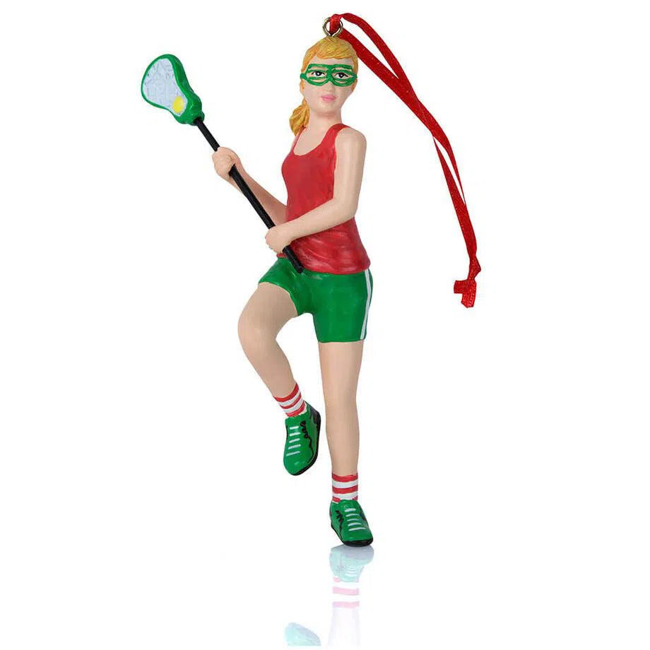 Lacrosse Player Resin Ornament - Girls