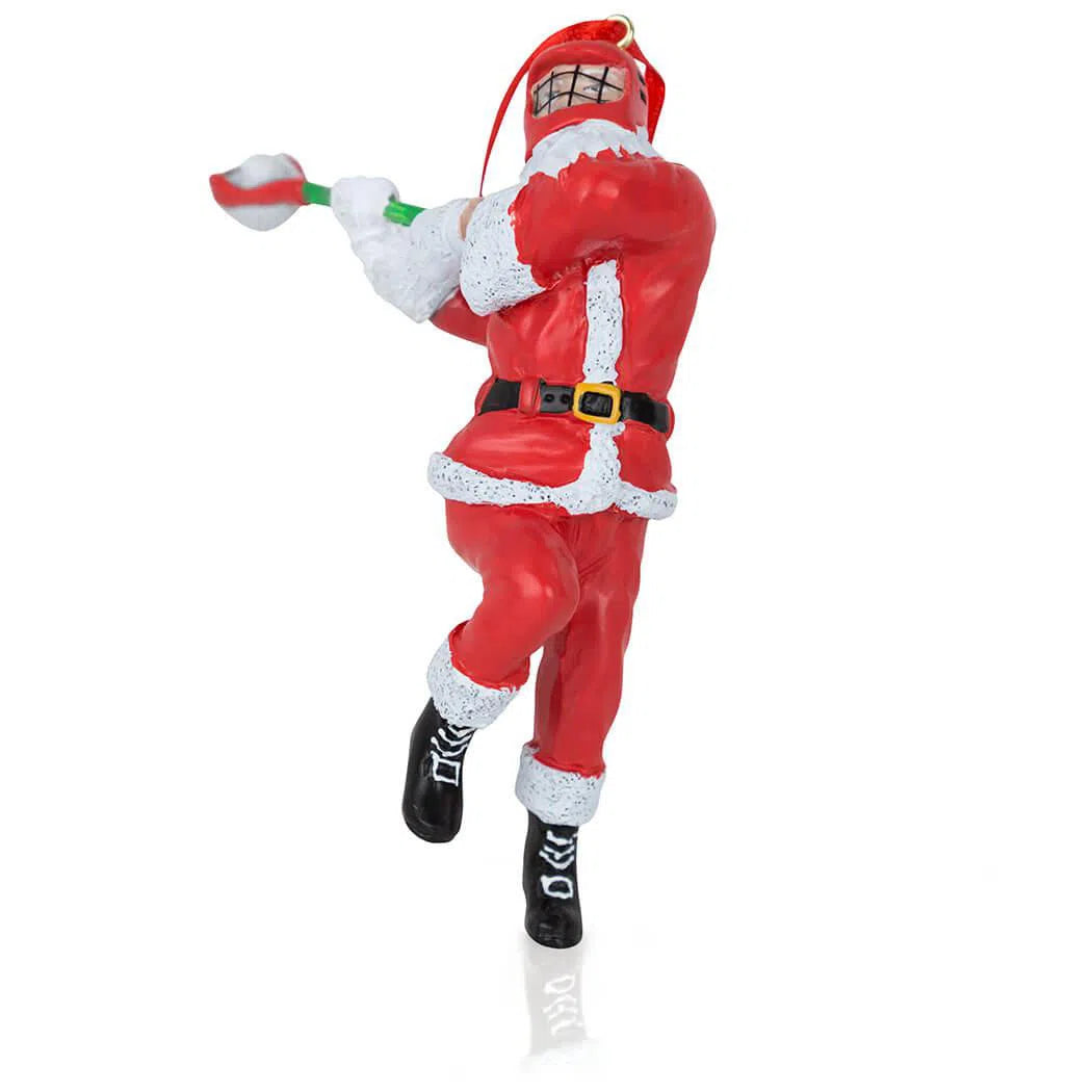 Lacrosse Santa Ornament