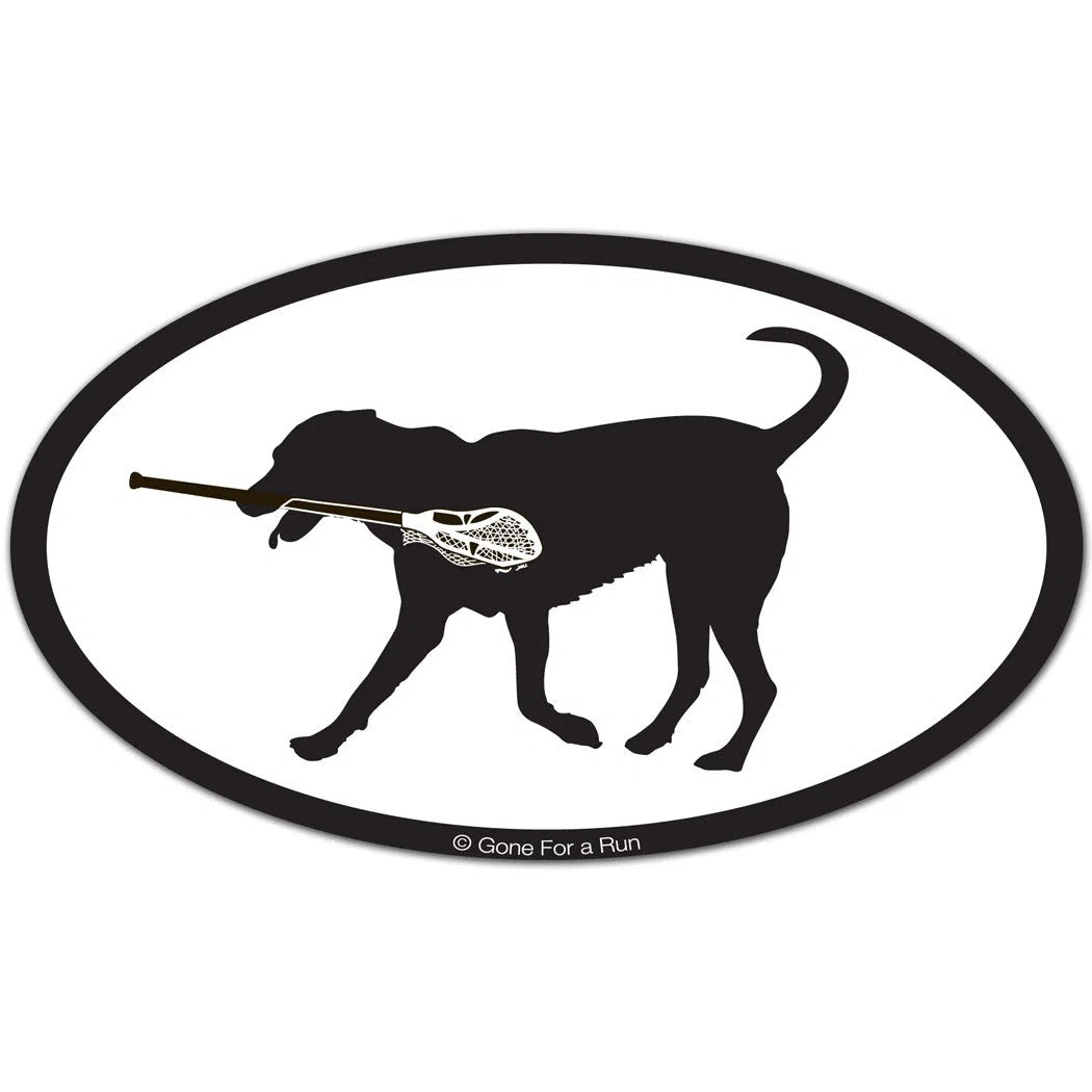 Lax Dog Oval Car Magnet