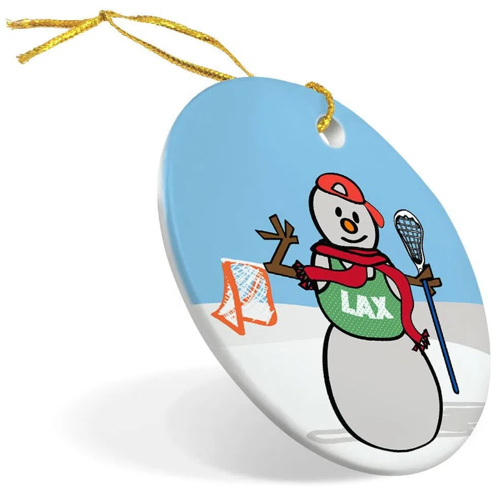 Snow Bro Porcelain Lacrosse Ornament