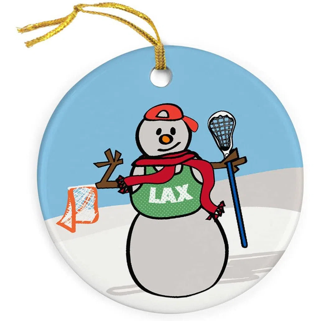 Snow Bro Porcelain Lacrosse Ornament